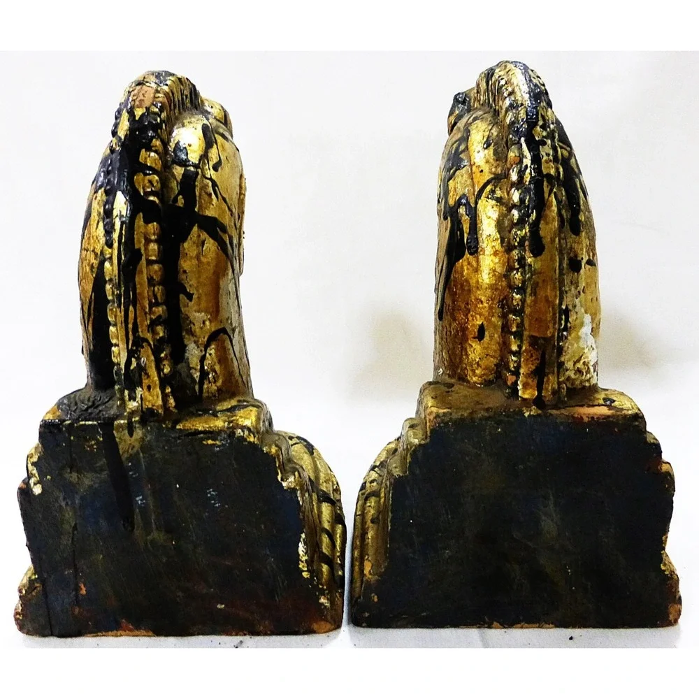 Vtg Bookend horses set of two western equestrian farmhouse‎ whimsical